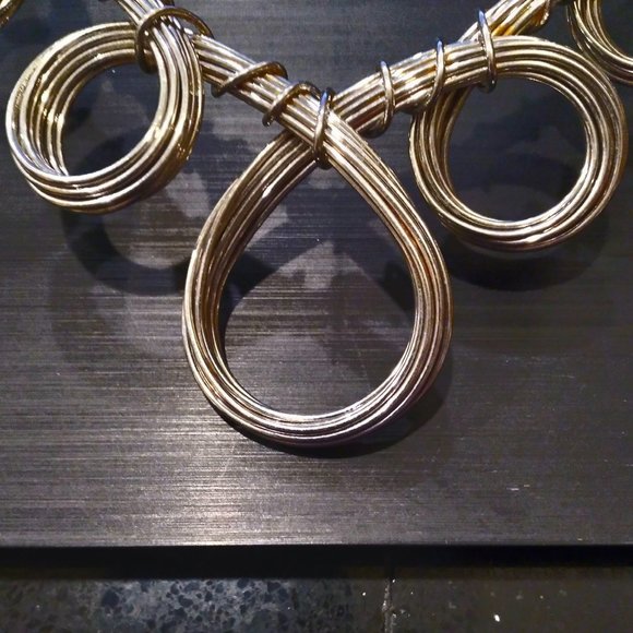 Unique HTF Artisan/Hand Made Silver Tone Contemporary Collar Necklace Choker - Picture 3 of 4